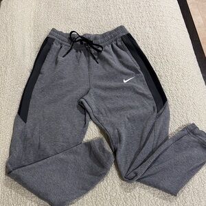 Nike Heather Gray Sweatpants with Black Stripes
